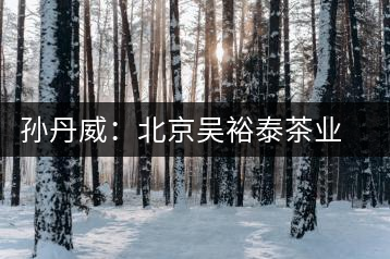 孫丹威：北京吳裕泰茶業(yè)股份有限公司總經理