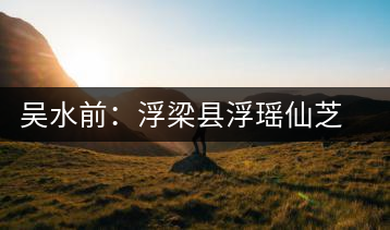 吳水前:浮梁縣浮瑤仙芝茶業(yè)有限公司董事長(zhǎng)