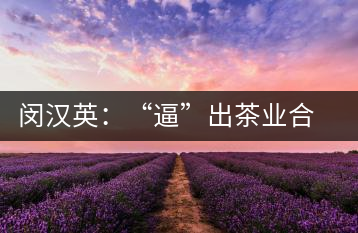 閔漢英：“逼”出茶業(yè)合作社，帶領(lǐng)村民走上致富路