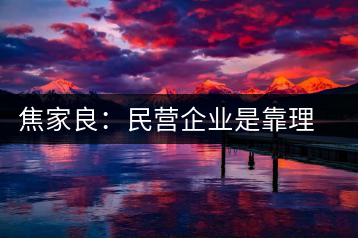 焦家良：民營企業(yè)是靠理想信念而活著
