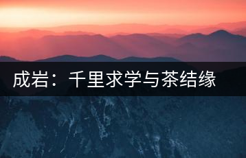成巖：千里求學(xué)與茶結(jié)緣 借錢(qián)開(kāi)店表演茶藝招攬顧客