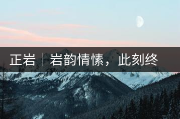 正巖｜巖韻情愫，此刻終得