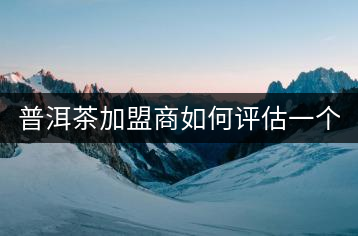 普洱茶加盟商如何評估一個普洱茶品牌是否值得加盟？