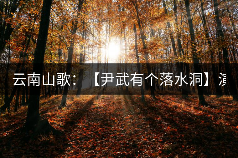 云南山歌：【尹武有個(gè)落水洞】演唱  唐夢(mèng)  向萬(wàn)陽(yáng)