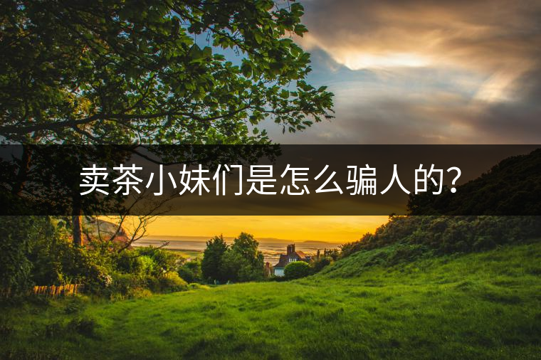 賣茶小妹們是怎么騙人的？