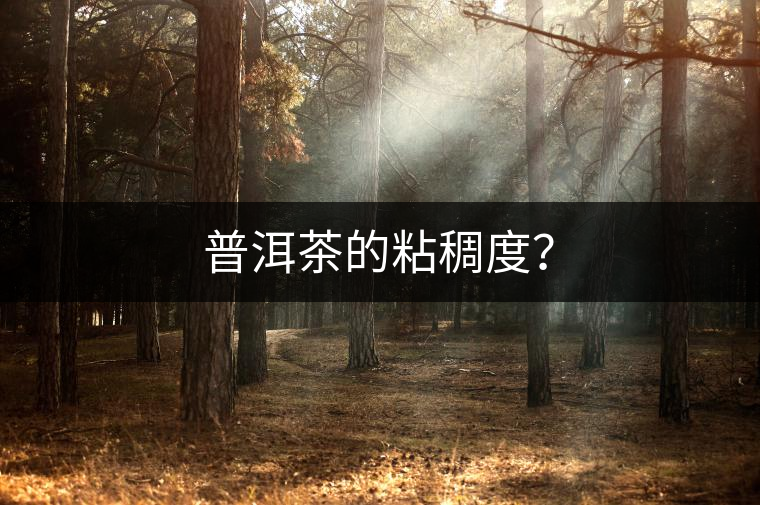 普洱茶的粘稠度？