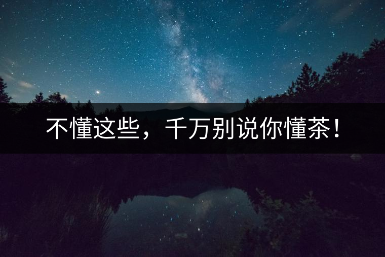 不懂這些，千萬別說你懂茶！