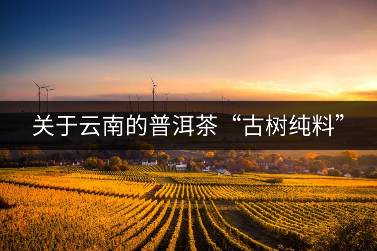 關(guān)于云南的普洱茶“古樹純料” 關(guān)于云南的普洱茶“古樹純料”