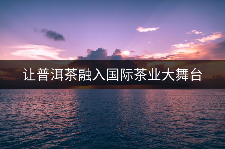 讓普洱茶融入國(guó)際茶業(yè)大舞臺(tái) 讓普洱茶融入國(guó)際茶業(yè)大舞臺(tái)