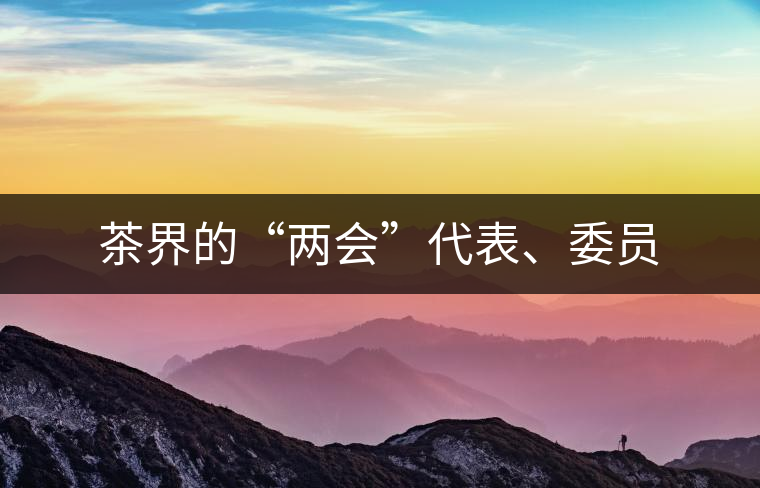 茶界的“兩會(huì)”代表、委員