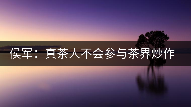 侯軍：真茶人不會(huì)參與茶界炒作之風(fēng)