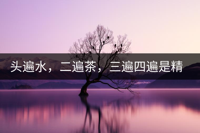 頭遍水，二遍茶，三遍四遍是精華