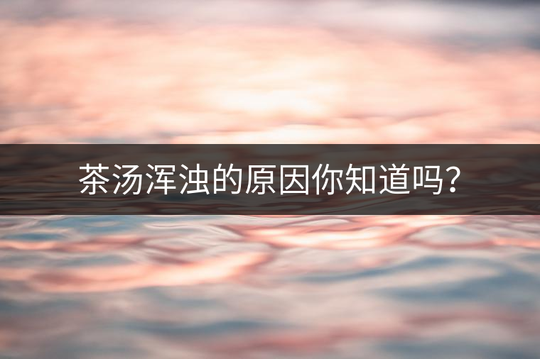 茶湯渾濁的原因你知道嗎？