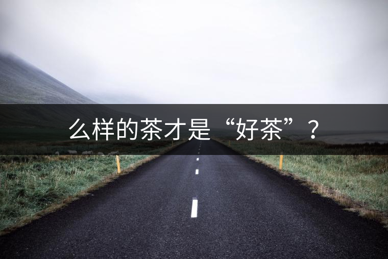 么樣的茶才是“好茶”？