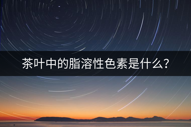 茶葉中的脂溶性色素是什么？