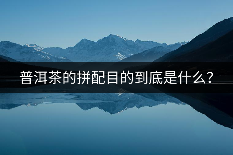 普洱茶的拼配目的到底是什么？