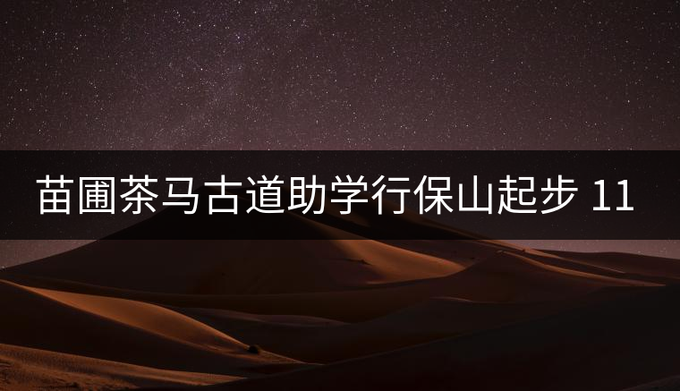 苗圃茶馬古道助學(xué)行保山起步 112名志愿者預(yù)計籌款100萬