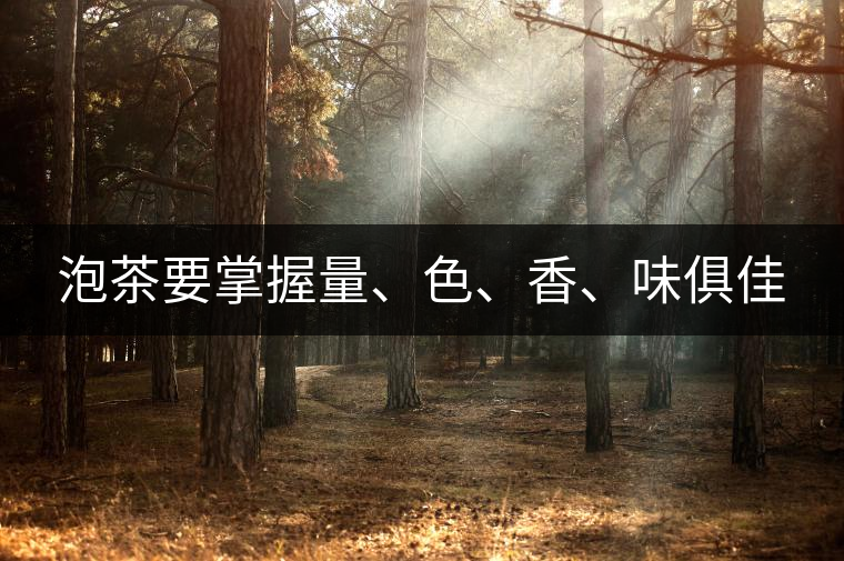 泡茶要掌握量、色、香、味俱佳