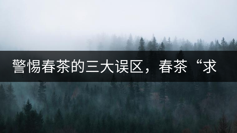 警惕春茶的三大誤區(qū)，春茶“求早”不如“求好”！