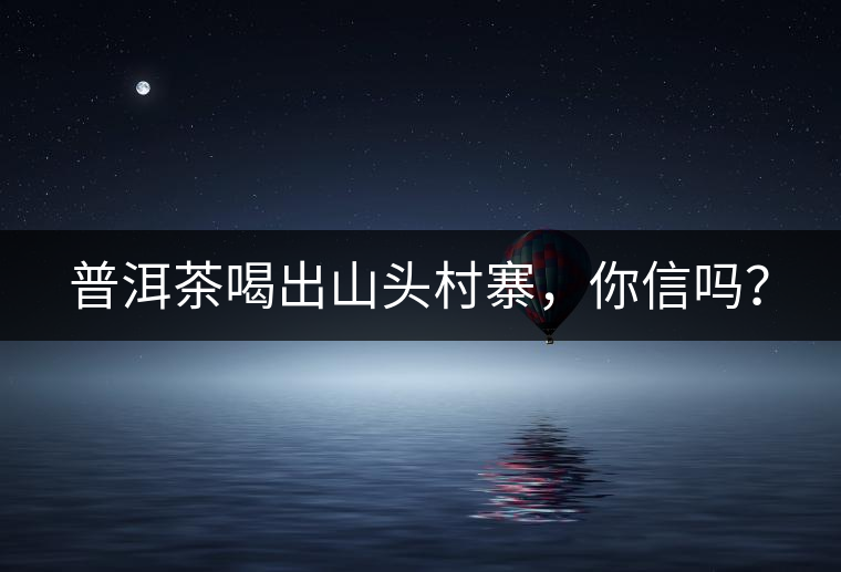 普洱茶喝出山頭村寨，你信嗎？