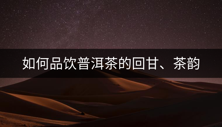 如何品飲普洱茶的回甘、茶韻