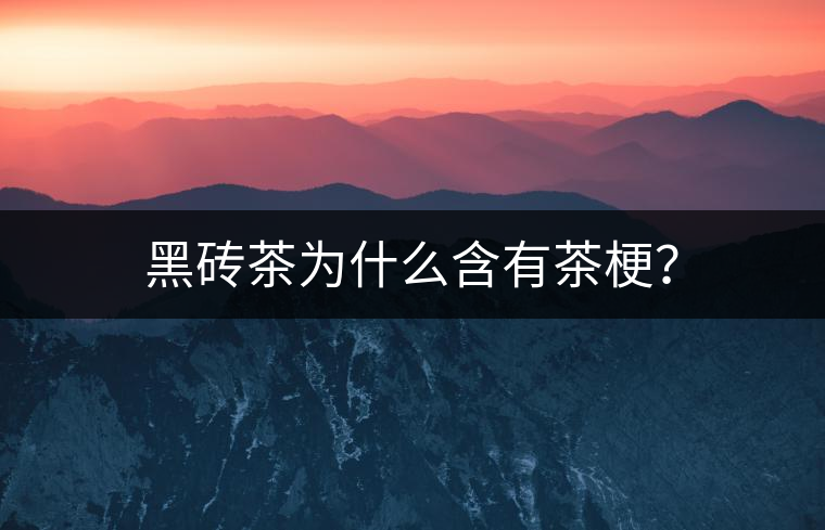 黑磚茶為什么含有茶梗？