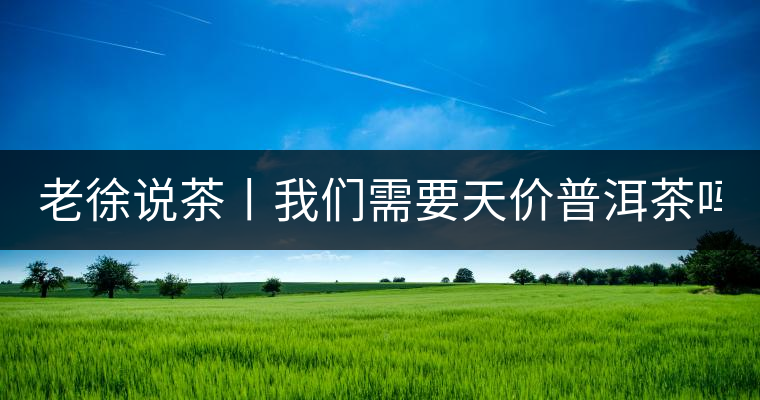 老徐說茶丨我們需要天價普洱茶嗎？