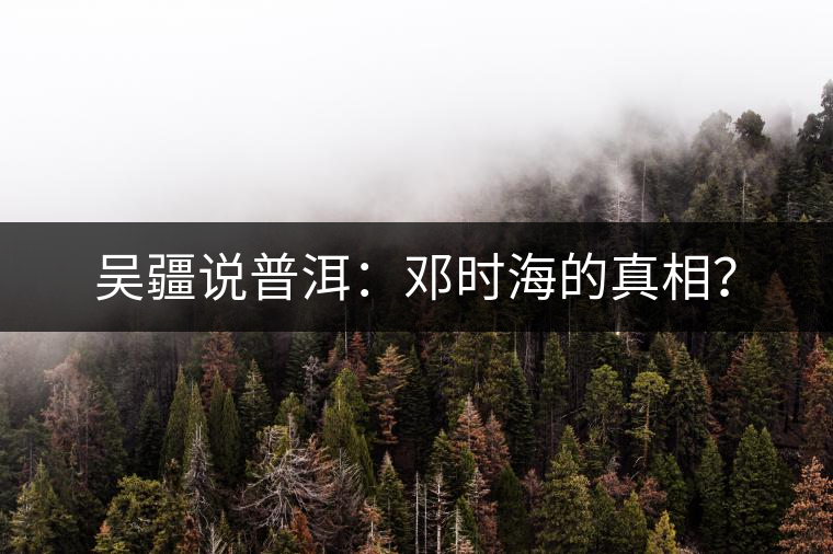吳疆說普洱：鄧時(shí)海的真相？