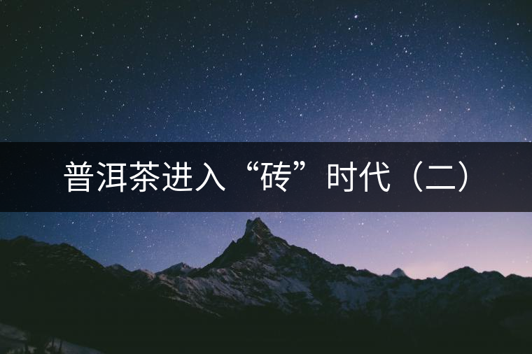 普洱茶進(jìn)入“磚”時(shí)代（二）