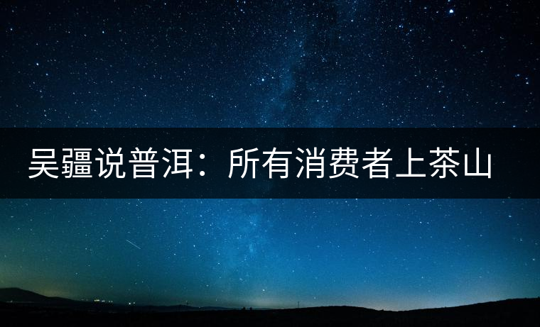 吳疆說普洱：所有消費者上茶山就能保證收到純料？