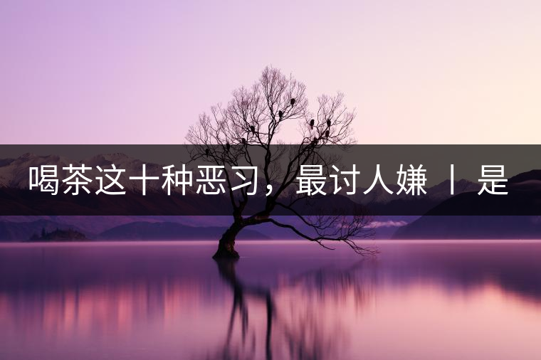 喝茶這十種惡習(xí)，最討人嫌 丨 是否同感？