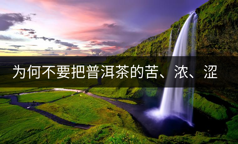 為何不要把普洱茶的苦、濃、澀味混為一談？