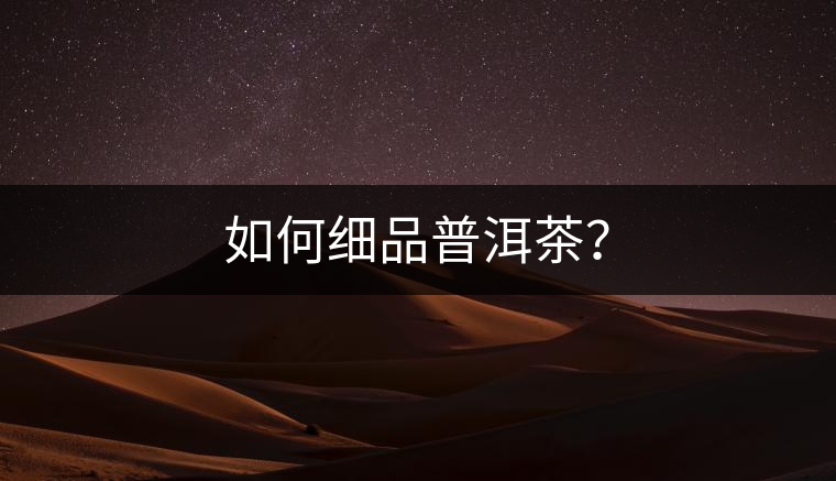 如何細(xì)品普洱茶？