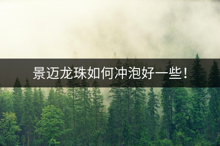 景邁龍珠如何沖泡好一些！