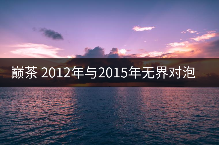 巔茶 2012年與2015年無界對泡啟示錄！