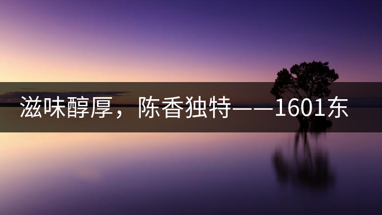 滋味醇厚，陳香獨(dú)特——1601東方美韻品鑒