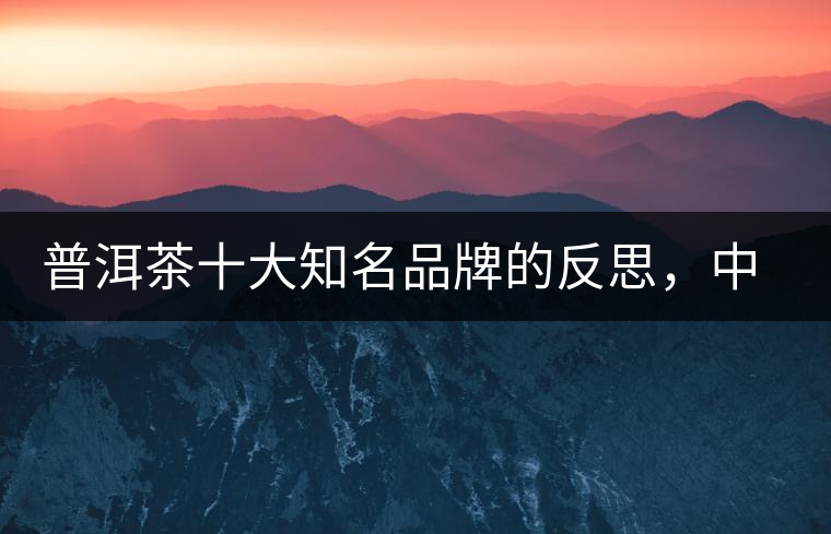 普洱茶十大知名品牌的反思，中國(guó)有沒有真正的普洱茶高端品牌？