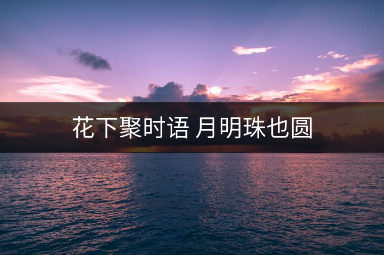 花下聚時(shí)語(yǔ) 月明珠也圓