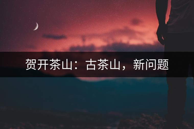 賀開茶山：古茶山，新問題