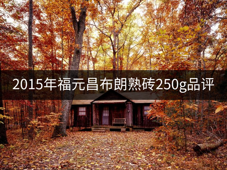 2015年福元昌布朗熟磚250g品評(píng)
