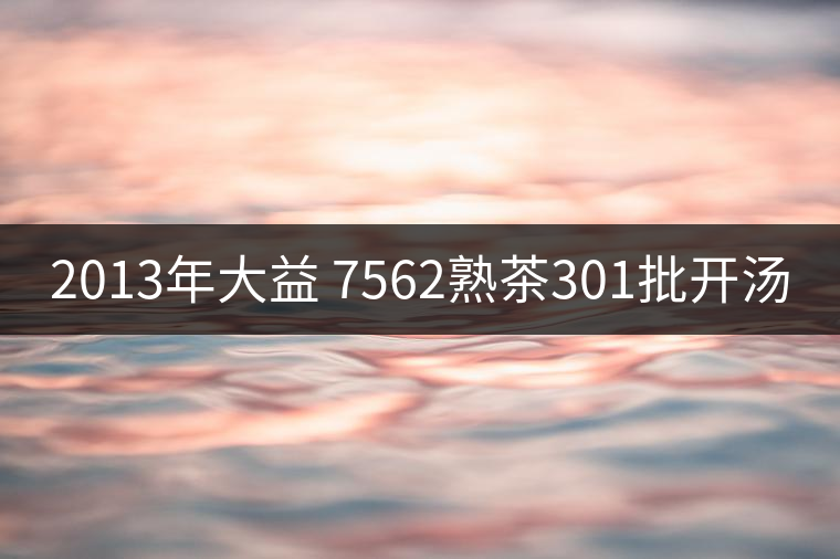 2013年大益 7562熟茶301批開湯 2013年大益 7562熟茶301批開湯