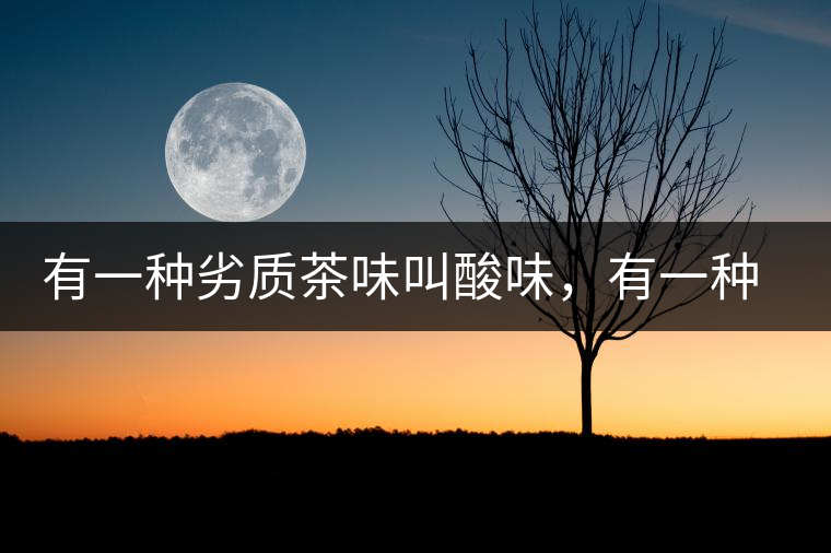 有一種劣質(zhì)茶味叫酸味，有一種優(yōu)質(zhì)茶味也叫酸味