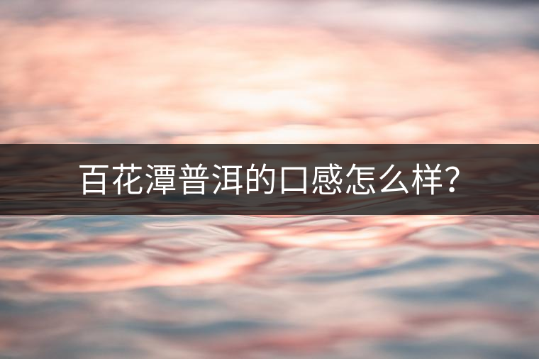 百花潭普洱的口感怎么樣？