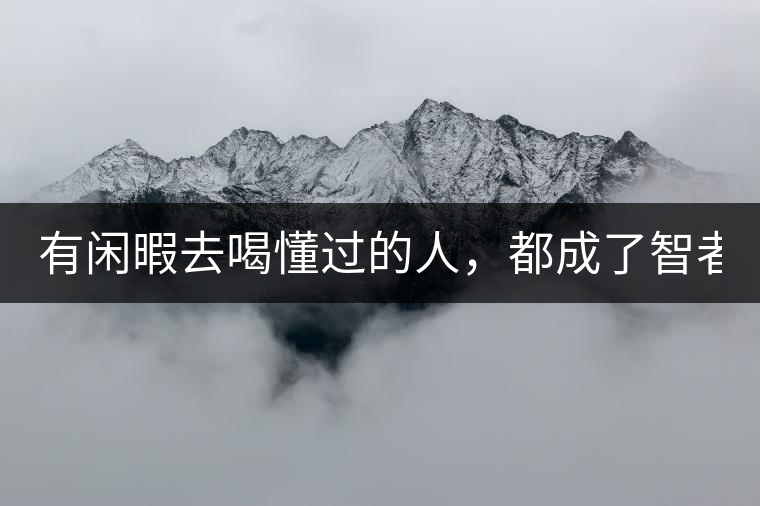 有閑暇去喝懂過(guò)的人，都成了智者！