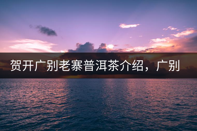 賀開(kāi)廣別老寨普洱茶介紹，廣別老寨古樹(shù)茶口感特點(diǎn)