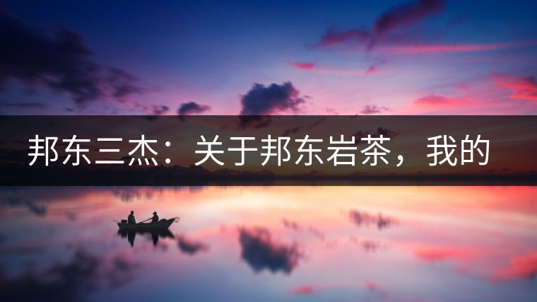 邦東三杰：關(guān)于邦東巖茶，我的一點(diǎn)點(diǎn)想法