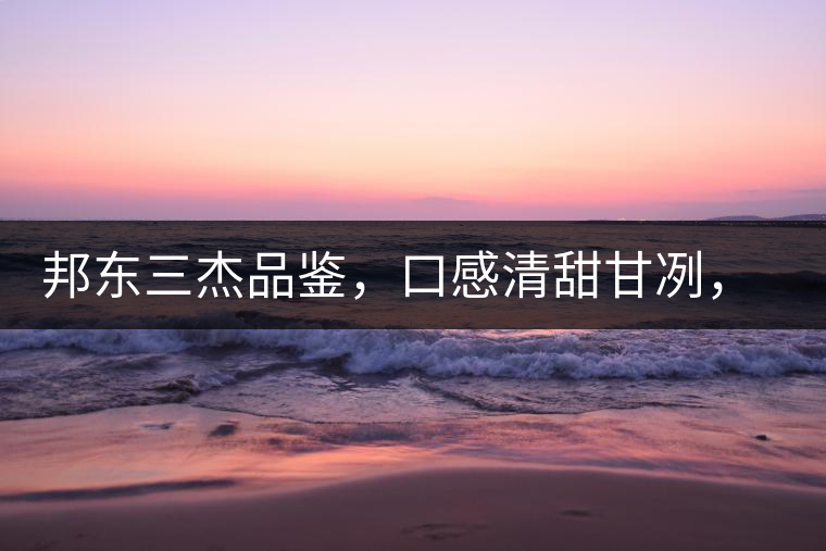 邦東三杰品鑒，口感清甜甘冽，香氣富于變化