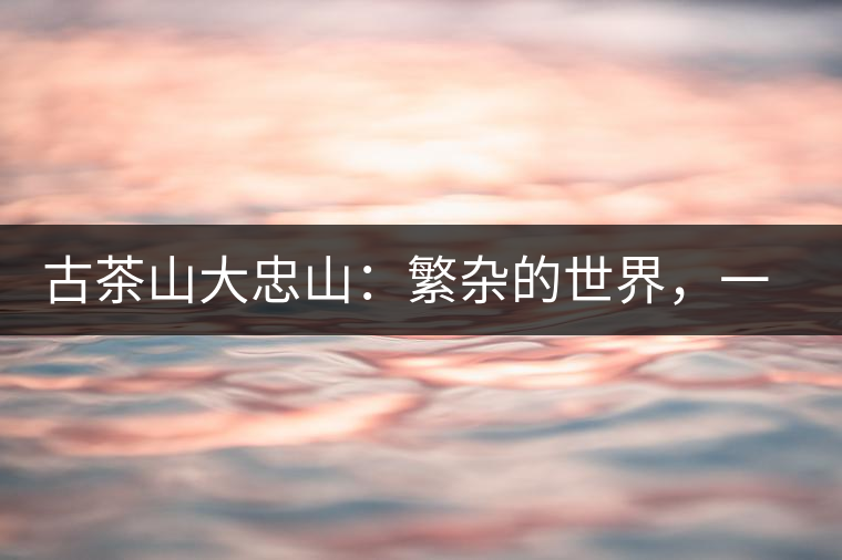 古茶山大忠山：繁雜的世界，一杯就夠了