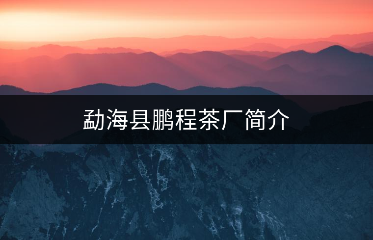 勐?？h鵬程茶廠簡(jiǎn)介