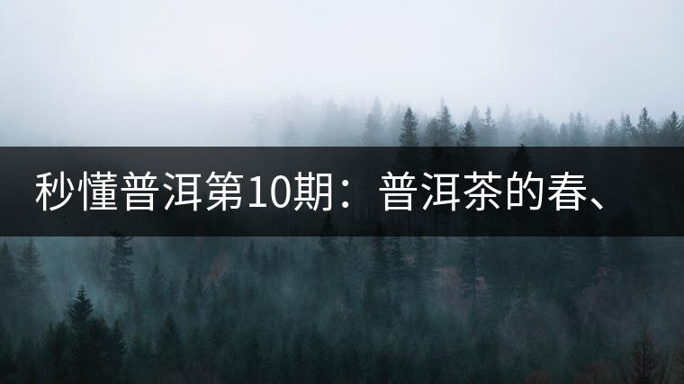 秒懂普洱第10期：普洱茶的春、夏、秋茶，時間上是怎樣劃分的?